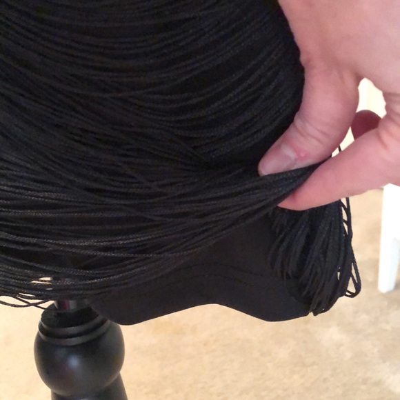 Plunge/Fringe -Pretty Little Thing -Dress in Black-Size 4 USA-Super Sexy - Picture 7 of 15